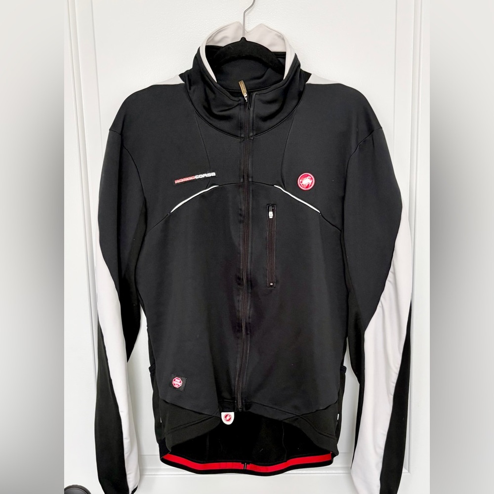Castelli Men's Black and White Cycling Jacket